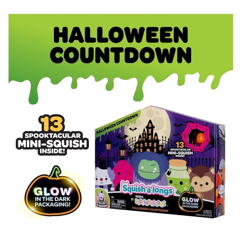 Squish-a-longs Halloween Countdown Calendar – Includes 13 Mini-Squish (Wave 3)